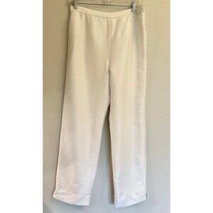 VALERIE‎ STEVENS COLLECTION, PURE SILK IVORY WHITE LINED DRESS PANTS, 8